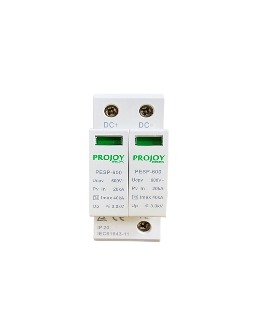PROJOY PESP-600 - ΑΝΤΙΚΕΡΑΥΝΙΚΟ ΓΙΑ ΦΩΤΟΒΟΛΤΑΪΚΑ DC 600V (Τ1+Τ2) 2P