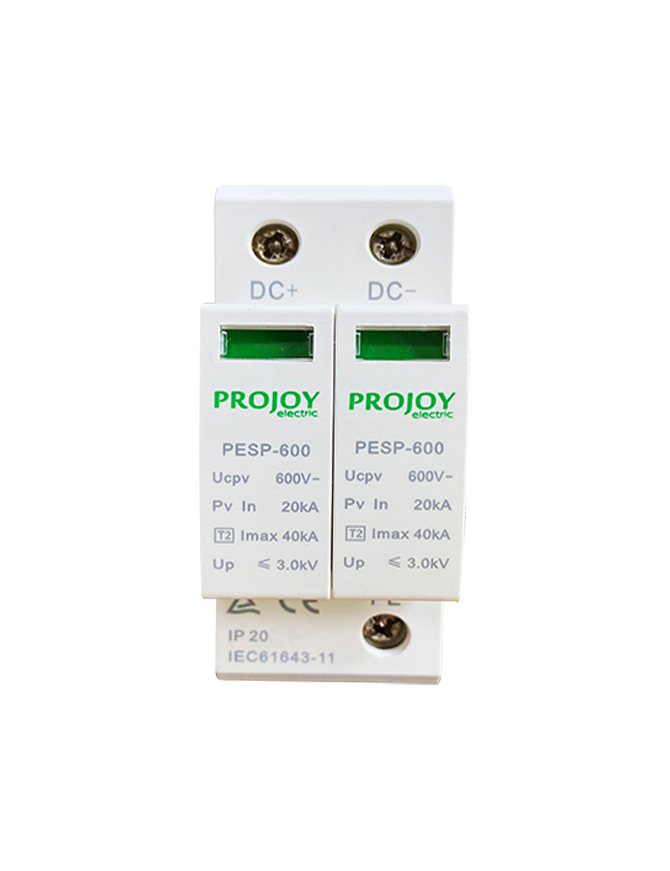 PROJOY PESP-600 - ΑΝΤΙΚΕΡΑΥΝΙΚΟ ΓΙΑ ΦΩΤΟΒΟΛΤΑΪΚΑ DC 600V (Τ1+Τ2) 2P