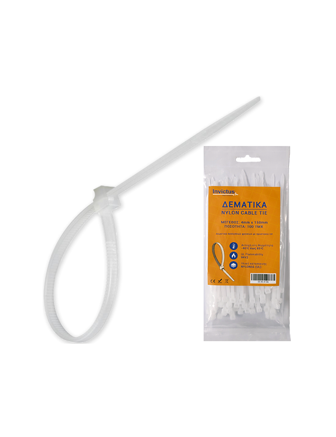 INVICTUS ΔΕΜΑΤΙΚΟ ΛΕΥΚΟ 5 x 300 mm (συσκευασία 100 τμχ) INVICTUS