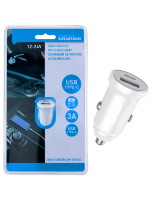 GRUNDIG-29143 ΦΟΡΤΙΣΤΗΣ ΑΥΤΟΚΙΝΗΤΟΥ 3Α ΜΕ ΘΥΡΕΣ 1xUSB & 1xTYPE-C GRUNDIG