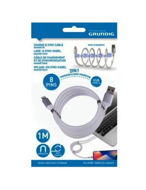 GRUNDIG-24974 ΚΑΛΩΔΙΟ ΜΑΓΝΗΤΙΚΟ USB ΣΕ LIGHTNING ΓΙΑ IPHONE 1m  GRUNDIG