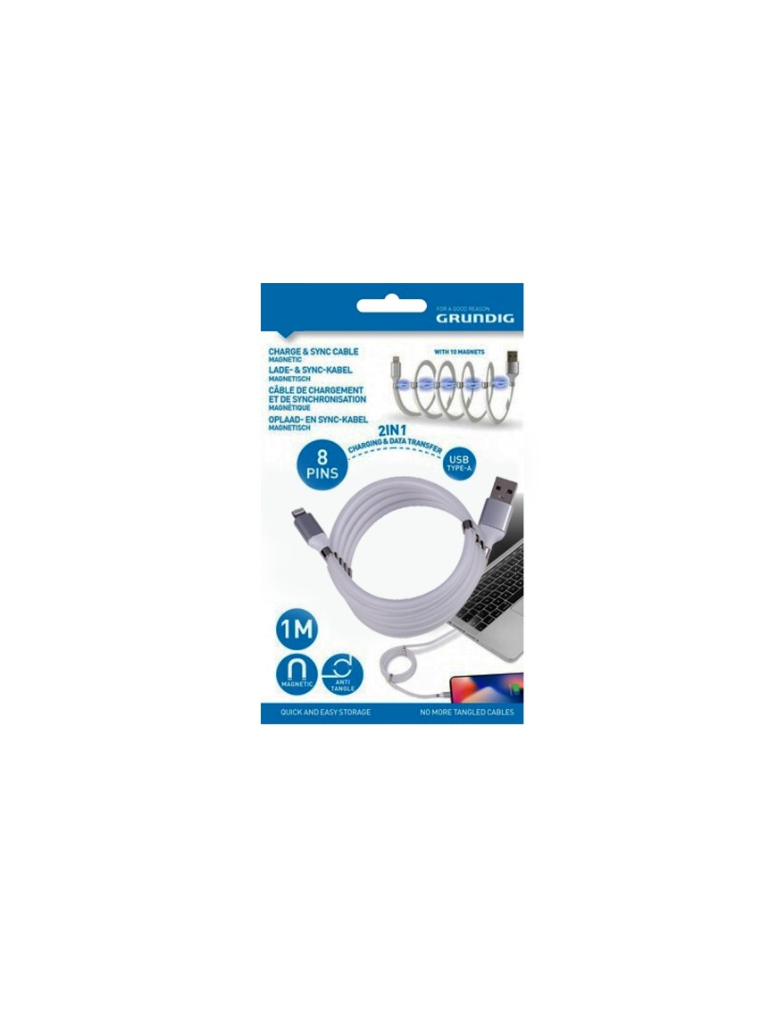 GRUNDIG-24974 ΚΑΛΩΔΙΟ ΜΑΓΝΗΤΙΚΟ USB ΣΕ LIGHTNING ΓΙΑ IPHONE 1m GRUNDIG