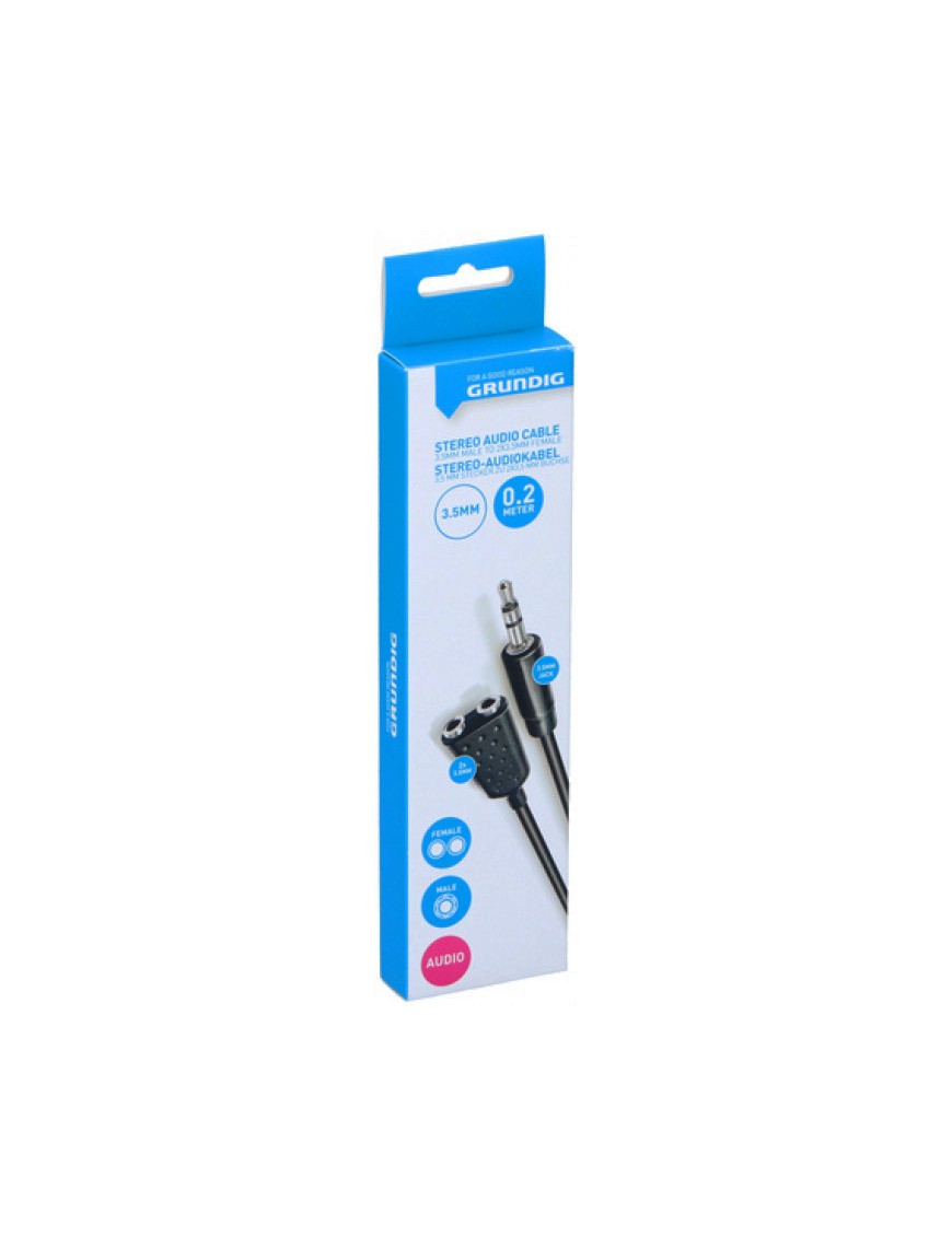 GRUNDIG-47216 ΚΑΛΩΔΙΟ ΗΧΟΥ JACK 3,5mm ΑΡΣΕΝΙΚΟ ΣΕ 2 ΘΗΛΥΚΑ 0,2m GRUNDIG