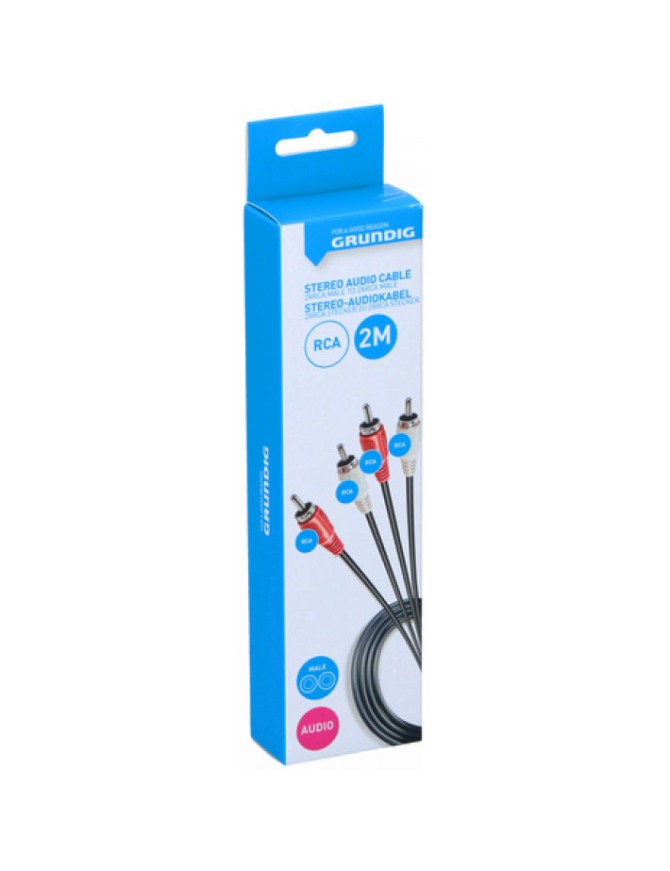 GRUNDIG-47221 ΚΑΛΩΔΙΟ ΗΧΟΥ 2xRCA σε 2xRCA αρσενικό 2m GRUNDIG