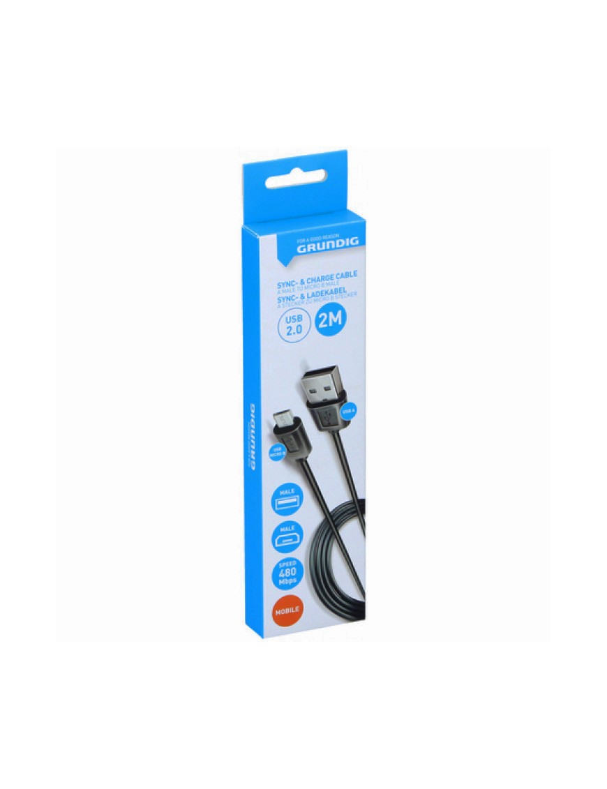 GRUNDIG-47245 ΚΑΛΩΔΙΟ USB σε micro USB 2m GRUNDIG