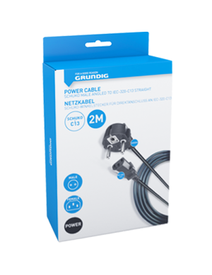 GRUNDIG-47263 ΚΑΛΩΔΙΟ ΤΡΟΦΟΔΟΣΙΑΣ Schuko - IEC C13 2m GRUNDIG