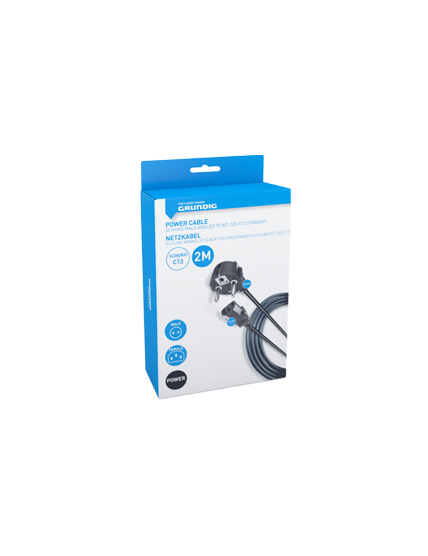 GRUNDIG-47263 ΚΑΛΩΔΙΟ ΤΡΟΦΟΔΟΣΙΑΣ Schuko - IEC C13 2m GRUNDIG