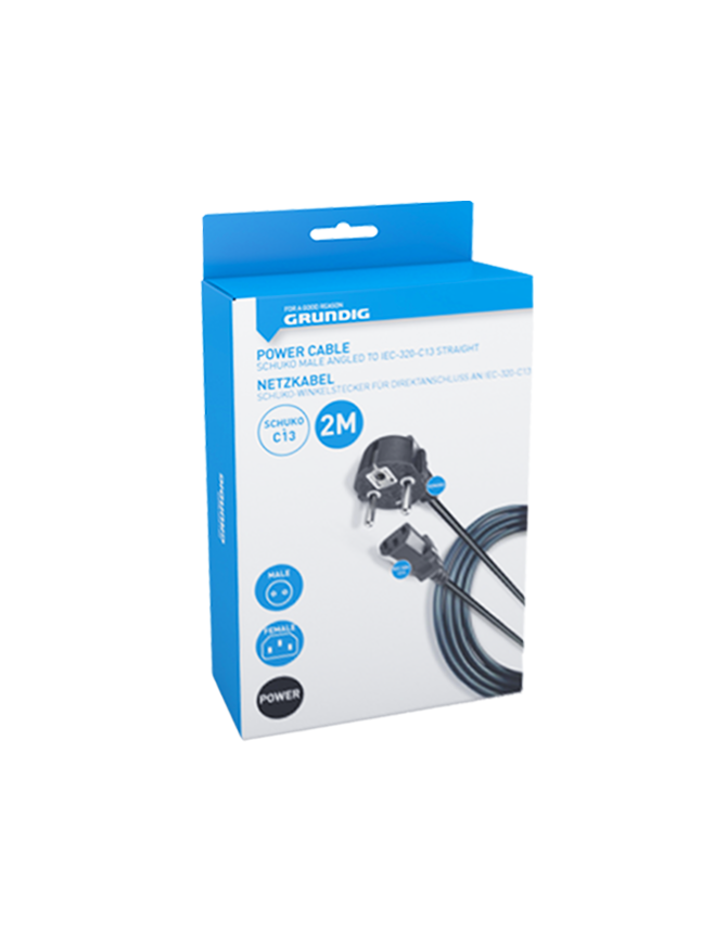 GRUNDIG-47263 ΚΑΛΩΔΙΟ ΤΡΟΦΟΔΟΣΙΑΣ Schuko - IEC C13 2m GRUNDIG