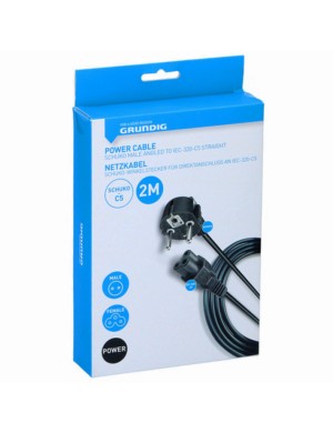 GRUNDIG-47264 ΚΑΛΩΔΙΟ ΤΡΟΦΟΔΟΣΙΑΣ Schuko - IEC C5 2m GRUNDIG