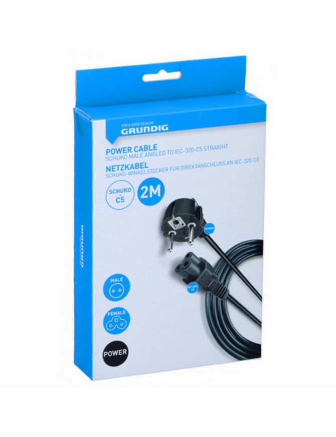 GRUNDIG-47264 ΚΑΛΩΔΙΟ ΤΡΟΦΟΔΟΣΙΑΣ Schuko - IEC C5 2m GRUNDIG