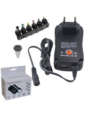 PD-30-2,5A/30W ΤΡΟΦΟΔΟΤΙΚΟ 3/4,5/5/6/7,5/9/12V ME 6 CONNECTORS EU ΚΑΙ ΘΥΡΑ USB