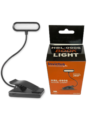 INVICTUS HBL-0906 BOOK LIGHT - ΕΠΑΝΑΦΟΡΤΙΖΟΜΕΝΟΣ ΦΑΚΟΣ LED ΜΕ ΚΛΙΠ (ΜΑΝΤΑΛΑΚΙ)