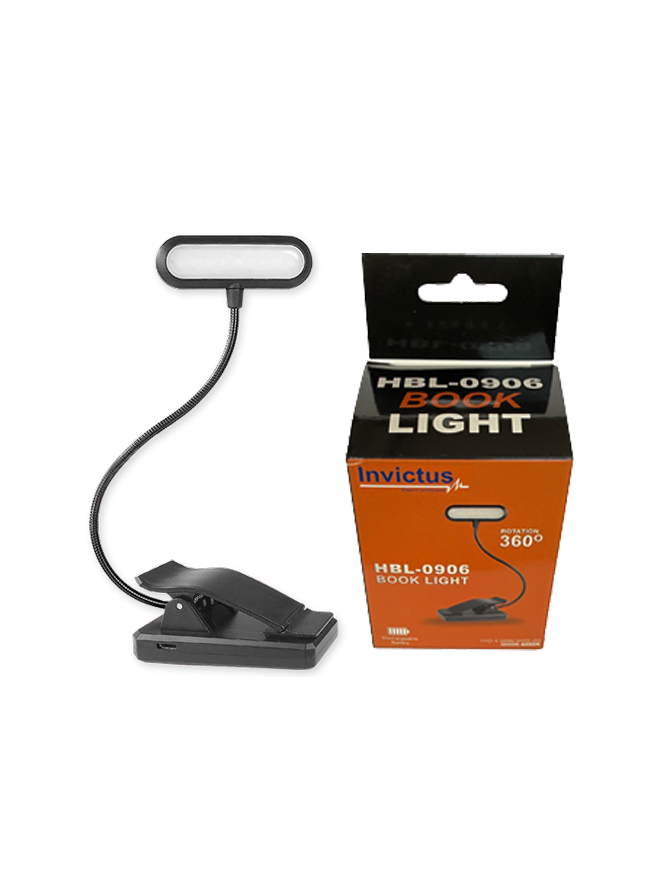INVICTUS HBL-0906 BOOK LIGHT - ΕΠΑΝΑΦΟΡΤΙΖΟΜΕΝΟΣ ΦΑΚΟΣ LED ΜΕ ΚΛΙΠ (ΜΑΝΤΑΛΑΚΙ)