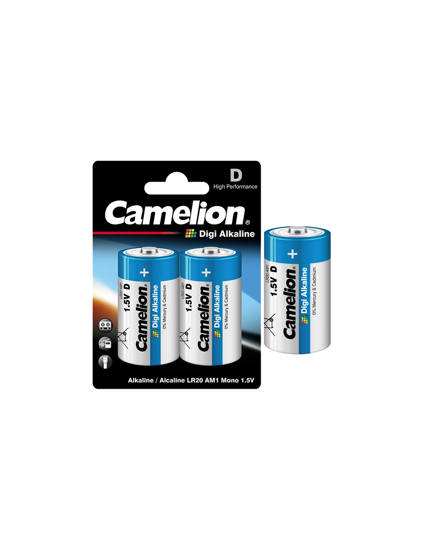 LR20-BP2DG ΜΠΑΤΑΡΙΑ CAMELION DIGI ΕΝΙΣΧΥΜΕΝΗ ΑΛΚΑΛΙΚΗ D CAMELION
