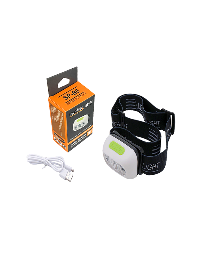 INVICTUS SP-B6 ΕΠΑΝΑΦΟΡΤΙΖΟΜΕΝΟΣ ΦΑΚΟΣ ΚΕΦΑΛΗΣ LED ΑΔΙΑΒΡΟΧΟΣ ΜΕ USB SPERAS
