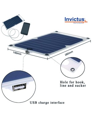 INVICTUS SRUSB-5 ΗΛΙΑΚΟΣ ΦΟΡΤΙΣΤΗΣ ΜΕ USB 5W  INVICTUS SOLAR  POWER