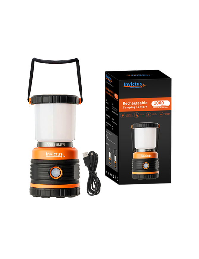 INVICTUS INV-1000-L ΕΠΑΝΑΦΟΡΤΙΖΟΜΕΝΟ ΦΑΝΑΡΙ CAMPING 1000 LM ME USB INVICTUS