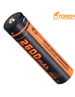 FITORCH UC26R 18650-2600mAH ΜΠΑΤΑΡΙΑ ΛΙΘΙΟΥ ΜΕ USB FITORCH