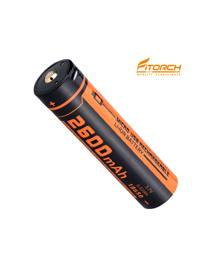 FITORCH UC26R 18650-2600mAH ΜΠΑΤΑΡΙΑ ΛΙΘΙΟΥ ΜΕ USB FITORCH