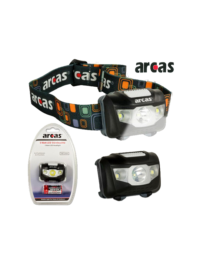 ARCAS ARC-5W-HEADLIGHT ΦΑΚΟΣ ΚΕΦΑΛΗΣ LED 160Lm 5W ΜΕ 7 MODES  ARCAS