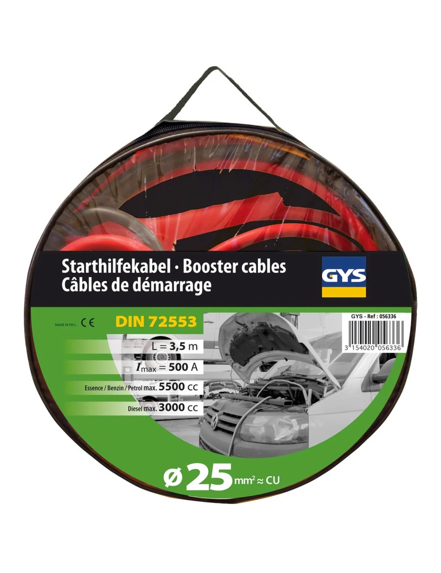 BAT-23879 ΚΑΛΩΔΙΟ ΕΚΚΙΝΗΣΗΣ ΜΠΑΤΑΡΙΑΣ ΑΥΤΟΚΙΝΗΤΟΥ 25mm 3,5 μέτρα BATTERY SUPPLIES