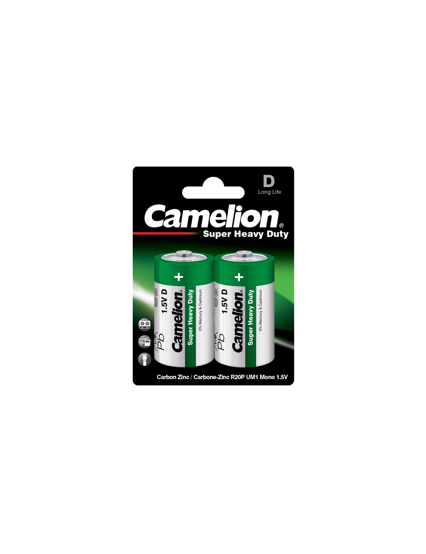 R20P-BP2G ΜΠΑΤΑΡΙΑ CAMELION SUPER HEAVY DUTY D CAMELION