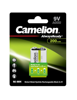 NH9V200AR-BP1 ΜΠΑΤΑΡΙΑ CAMELION ALWAYS READY 9V CAMELION