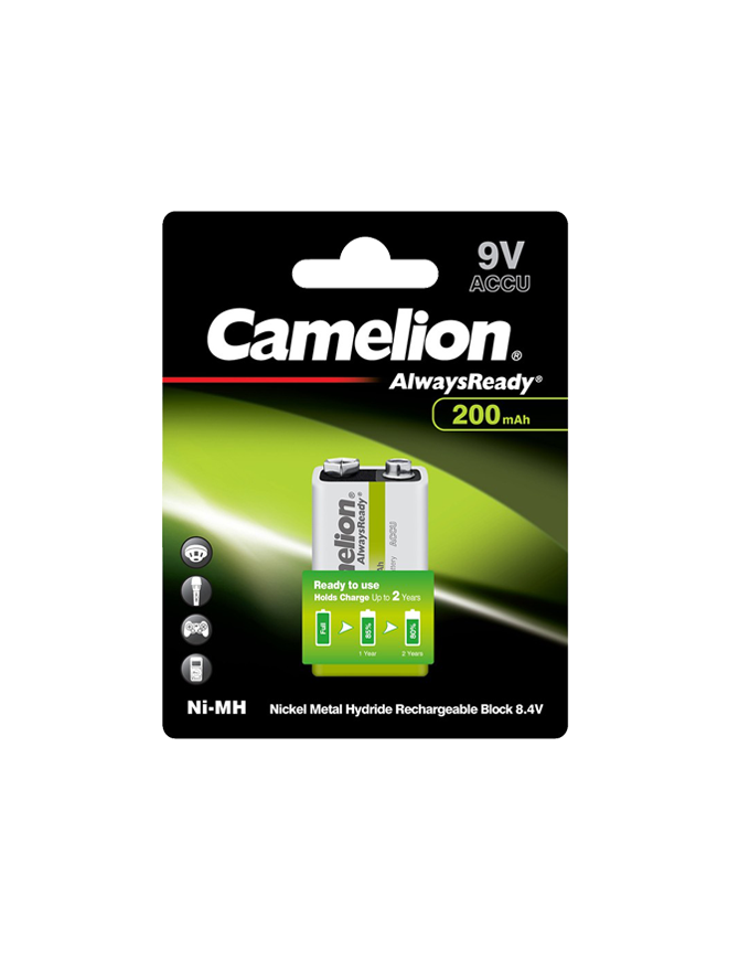 NH9V200AR-BP1 ΜΠΑΤΑΡΙΑ CAMELION ALWAYS READY 9V CAMELION