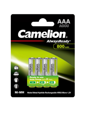 R03AAA800mAh-BP4 ΜΠΑΤΑΡΙΑ CAMELION ALWAYS READY AAA CAMELION