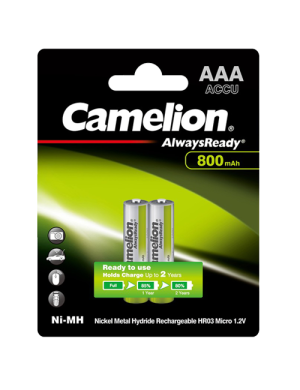 R03AAA800mAh-BP2 ΜΠΑΤΑΡΙΑ CAMELION ALWAYS READY AAA CAMELION