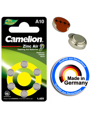 A10-BP6 ΜΠΑΤΑΡΙΑ CAMELION ΑΚΟΥΣΤΙΚΩΝ ΒΑΡΗΚΟΙΑΣ CAMELION