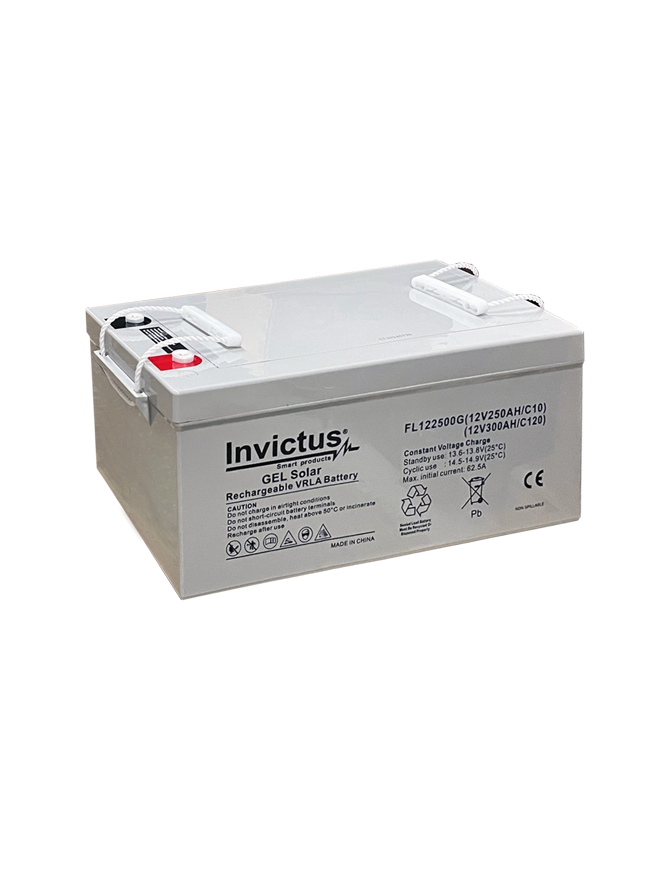 INVICTUS FLG12-250 SOLAR ΜΠΑΤΑΡΙΑ ΜΟΛΥΒΔΟΥ GEL 12V 250AH C10 / 300AH C120 INVICTUS