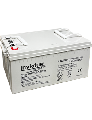 INVICTUS FL12-200 SOLAR ΜΠΑΤΑΡΙΑ ΜΟΛΥΒΔΟΥ 200AH C10 / 240AH C120 INVICTUS