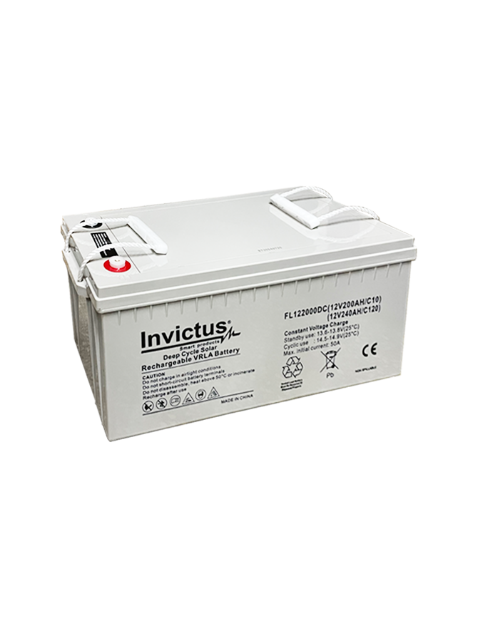 INVICTUS FL12-200 SOLAR ΜΠΑΤΑΡΙΑ ΜΟΛΥΒΔΟΥ 200AH C10 / 240AH C120 INVICTUS