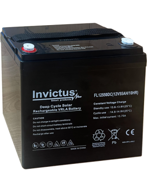INVICTUS FL12-55 SOLAR ΜΠΑΤΑΡΙΑ ΜΟΛΥΒΔΟΥ 55AH 12V INVICTUS