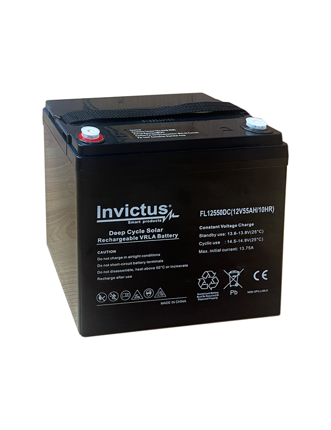 INVICTUS FL12-55 SOLAR ΜΠΑΤΑΡΙΑ ΜΟΛΥΒΔΟΥ 55AH 12V INVICTUS