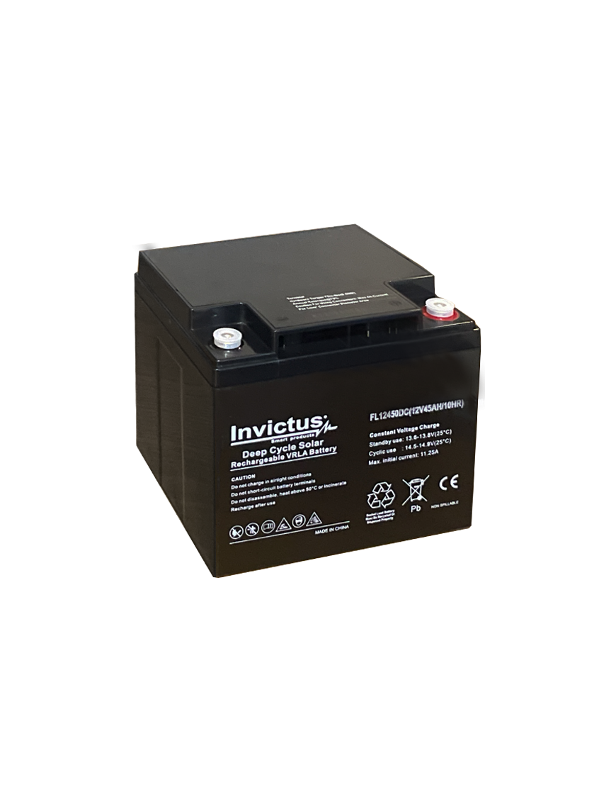 INVICTUS FL12-45 SOLAR ΜΠΑΤΑΡΙΑ ΜΟΛΥΒΔΟΥ 45AH 12V INVICTUS