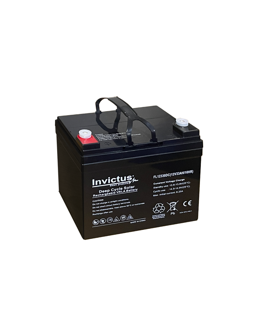 INVICTUS FL12-33 SOLAR ΜΠΑΤΑΡΙΑ ΜΟΛΥΒΔΟΥ 33AH 12V INVICTUS