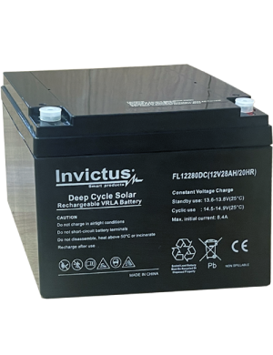 INVICTUS FL12-28 SOLAR ΜΠΑΤΑΡΙΑ ΜΟΛΥΒΔΟΥ 28AH 12V INVICTUS