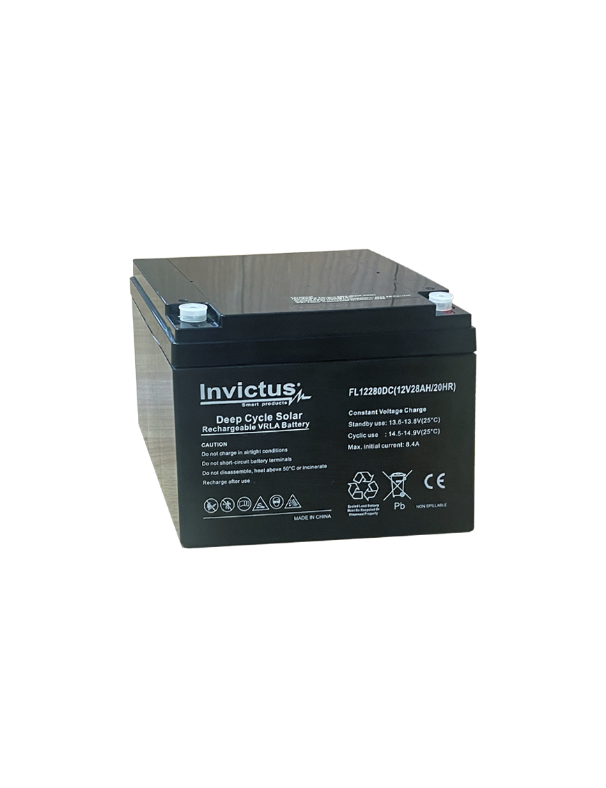 INVICTUS FL12-28 SOLAR ΜΠΑΤΑΡΙΑ ΜΟΛΥΒΔΟΥ 28AH 12V INVICTUS