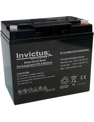 INVICTUS FL12-15 SOLAR ΜΠΑΤΑΡΙΑ ΜΟΛΥΒΔΟΥ 15AH 12V INVICTUS