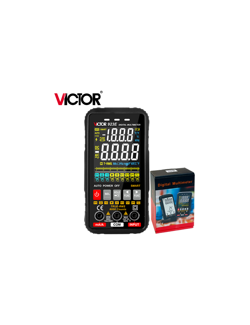 VICTOR VC-923E ΠΟΛΥΜΕΤΡΟ ΥΨΗΛΗΣ ΑΚΡΙΒΕΙΑΣ ΜΕ ΕΓΧΡΩΜΗ ΟΘΟΝΗ VICTOR
