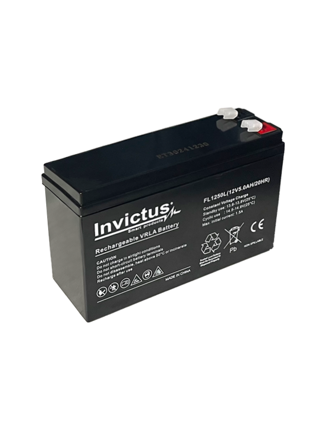 INVICTUS FL12-5L ΜΠΑΤΑΡΙΑ ΜΟΛΥΒΔΟΥ 5AH 12V ΜΑΚΡΟΣΤΕΝΗ INVICTUS