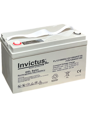 INVICTUS FLG12-100 SOLAR ΜΠΑΤΑΡΙΑ ΜΟΛΥΒΔΟΥ GEL 100AH C10 / 120AH C120 INVICTUS