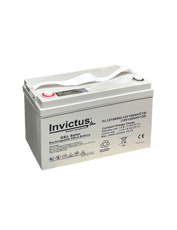 INVICTUS FLG12-100 SOLAR ΜΠΑΤΑΡΙΑ ΜΟΛΥΒΔΟΥ GEL 100AH C10 / 120AH C120 INVICTUS
