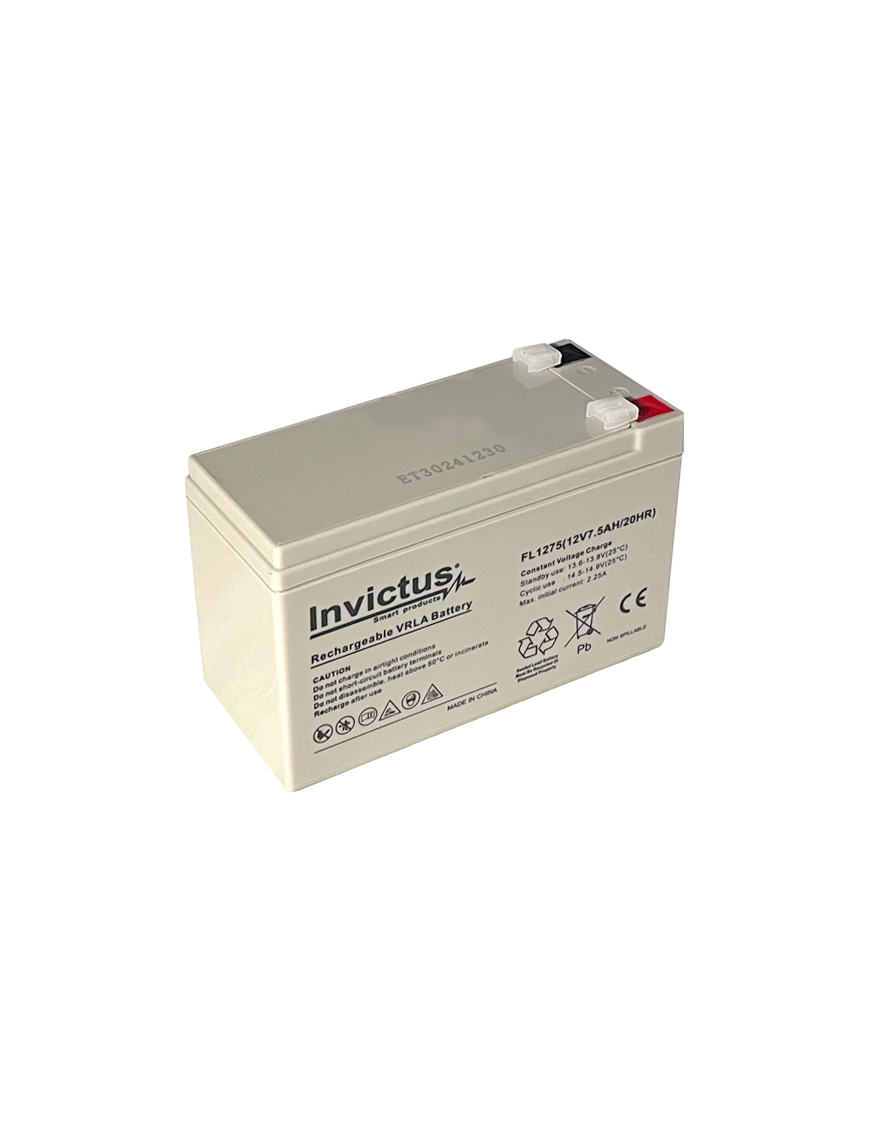 INVICTUS FL12-7,5 ΜΠΑΤΑΡΙΑ ΜΟΛΥΒΔΟΥ 7,5AH 12V INVICTUS