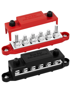 ΔΙΑΚΛΑΔΩΤΗΡΑΣ-ΤΕΡΜΑΤΙΚΟ ΚΑΛΩΔΙΩΝ ΜΠΑΤΑΡΙΑΣ DC 6 ΘΕΣΕΩΝ ΜΕ ΚΑΛΥΜΜΑ M8 48V/275A (ΣΕΤ ΜΑΥΡΟ-ΚΟΚΚΙΝΟ)