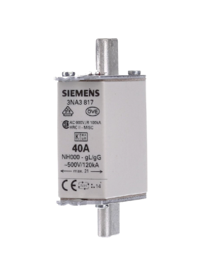 ΑΣΦΑΛΕΙΑ ΜΑΧΑΙΡΩΤΗ SIEMENS 40Α ΝΗ000 500V AC