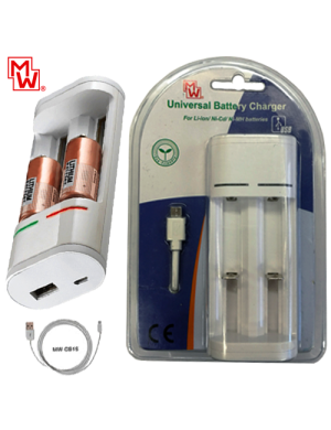 MINWA MW-I319 ΦΟΡΤΙΣΤΗΣ ΜΠΑΤΑΡΙΩΝ UNIVERSAL 2,1A ΜΕ USB ΕΞΟΔΟ MINWA