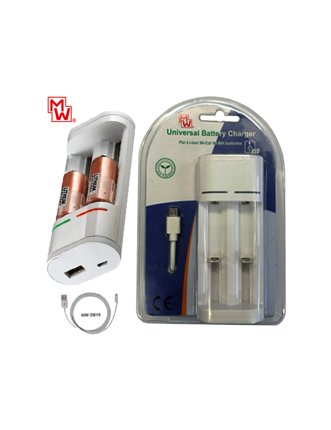 MINWA MW-I319 ΦΟΡΤΙΣΤΗΣ ΜΠΑΤΑΡΙΩΝ UNIVERSAL 2,1A ΜΕ USB ΕΞΟΔΟ MINWA